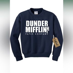 Dunder Mifflin Size XL Navy Blue Sweatshirt Unisex